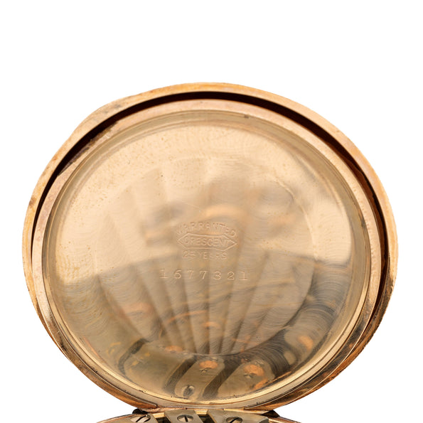 Antique 1915 Hampden Watch Co Railway 15J 16s 14K Gold Filled Open Face Pocket