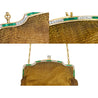 Antique Art Deco 18K Gold Mesh Evening Bag With Emerald and Diamond Frame