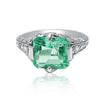 Antique Art Deco Platinum Natural Emerald Ring