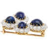 Antique GIA Certified 6ct Cabochon Sapphire & Diamond Brooch