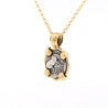 Antique Larissa Greek Coin in 18K Gold Frame Pendant