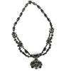 Antique Victorian Emerald Rose Cut Diamond Silver/Gold Parure Suite Necklace