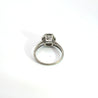 Art Deco 2.5 Carat Old Euro Cut Diamond & Emerald Engagement Ring in Platinum