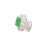 Art Deco Jadeite and Diamond Brooch Pin 18K White Gold