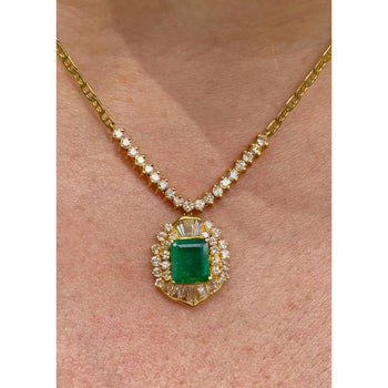 Art Deco Style Natural 1.33 Carat Emerald pendant in 18k solid gold – Assay Jewelers