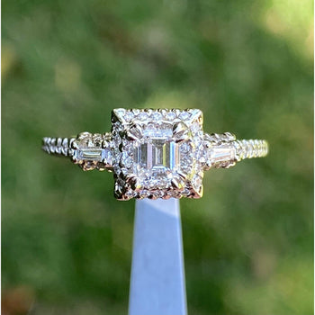 Baguette Cut Diamond Engagement Ring in 14k White Gold – Assay Jewelers