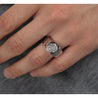 Bezel Set Solitaire 3 Carat Octagon CVD Lab Grown Diamond Mens Ring In Platinum