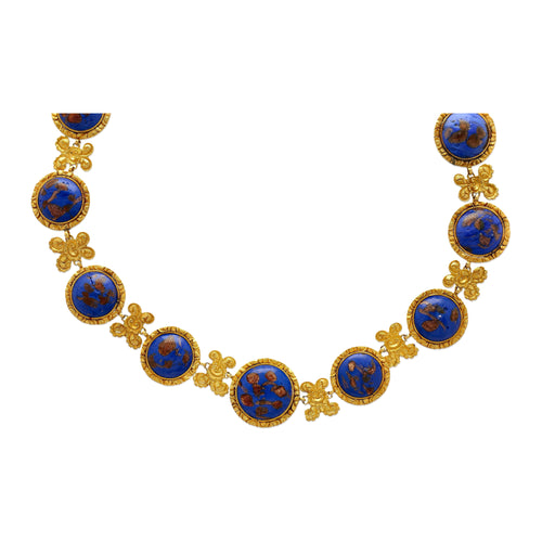 Blue Lapis Reviere Necklace in 14k & 18K Gold