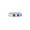 Blue Sapphire and Diamond Platinum Channel Set 4mm Band Ring