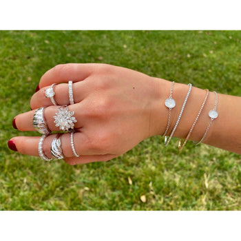 Box Chain Natural Diamond Tennis Bracelet in 18k white gold – Assay Jewelers