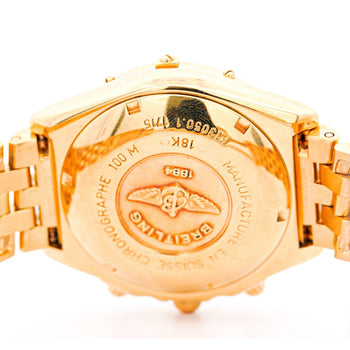 Breitling 18K Yellow Gold Chronomat Black Dial 1884 Ref. K13050.1 w/ Box & Papers – Assay Jewelers