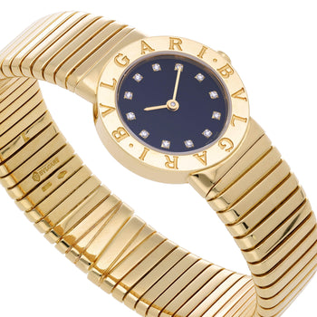 Bulgari Tubogas BB26 18K Yellow Gold Diamond Dial 26mm Ladies Watch Full Set – Assay Jewelers