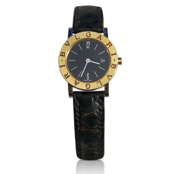 Bvlgari BB26 SGLD Classic Wrist Watch in Black Leather Strap – Assay Jewelers