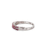 Cabochon Ruby and Round Diamond Bangle Bracelet in 14K White Gold