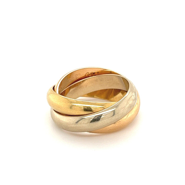 Cartier 3 Band Trinity Ring in 18K Solid Gold Size 4