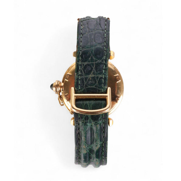 Cartier Pasha 1035 Automatic Watch 18K Gold Ivory Dial Alligator Strap 35mm