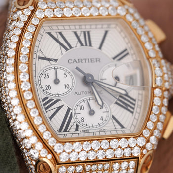 Cartier Roadster XL Chronograph 2619 in 18K Gold Diamond Set Watch – Assay Jewelers