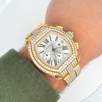 Cartier Roadster XL Chronograph 2619 in 18K Gold Diamond Set Watch – Assay Jewelers