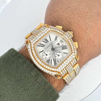 Cartier Roadster XL Chronograph 2619 in 18K Gold Diamond Set Watch – Assay Jewelers