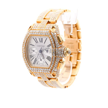 Cartier Roadster XL Chronograph 2619 in 18K Gold Diamond Set Watch – Assay Jewelers