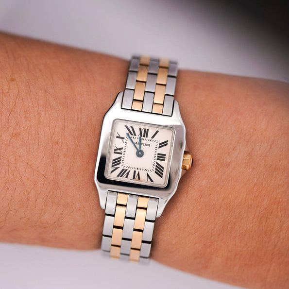 Cartier Santos Demoiselle 2698 Two-Tone Steel & 18K Gold Ladies Bracelet Watch