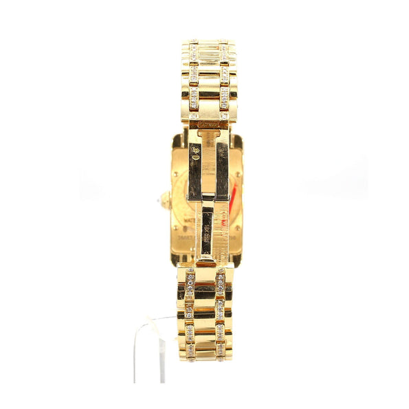 Cartier Tank 1710 Américaine Diamond Bezel Quartz 18K Gold Watch