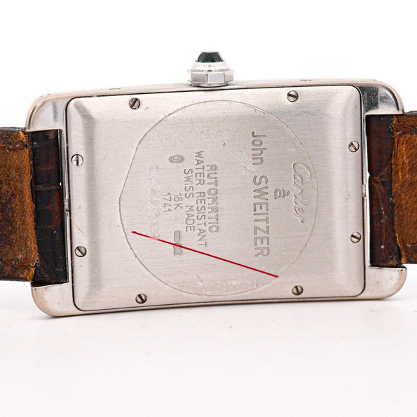 Cartier Tank Americaine 1741 White Gold Automatic Watch 20-year Service Edition