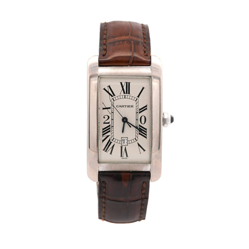 Cartier Tank Americaine 1741 White Gold Automatic Watch 20-year Service Edition