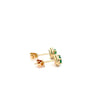 Certified Oval Cut Emerald & Diamond Halo Stud Earring in 14K Gold