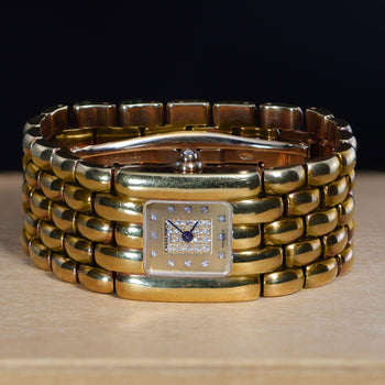 Chaumet Khésis Factory Diamond Dial 18K Yellow Gold Bracelet Watch Circa 2000 – Assay Jewelers