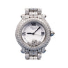 Chopard 18k White Gold Happy Sport 26mm Ladies Diamond Quartz Bracelet Watch