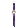 Chopard Happy Sport Floating Diamond & Diamond Bezel Purple Leather Strap Watch