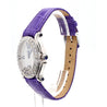 Chopard Happy Sport Floating Diamond & Diamond Bezel Purple Leather Strap Watch