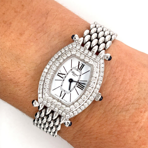Chopard Womens Classic 10/6560-23 Diamond Bezel Watch in 18k White Gold