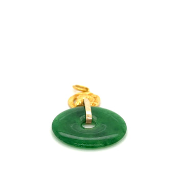 Circlular Disc Jade Pendant 24k Gold Horse Top Setting – Assay Jewelers