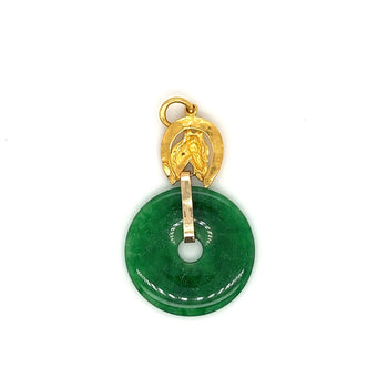 Circlular Disc Jade Pendant 24k Gold Horse Top Setting – Assay Jewelers