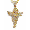 Sonderanfertigung 10K Gold Diamant Baby Cherub Angel Rosary Pendant