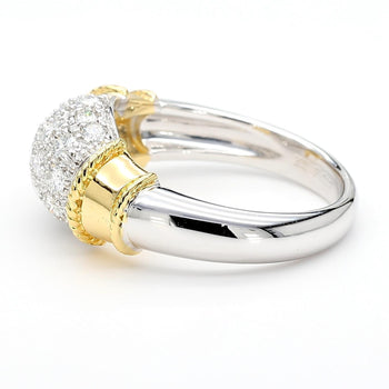 Diamond Platinum & 18K Gold Two Tone Pave Band Ring – Assay Jewelers