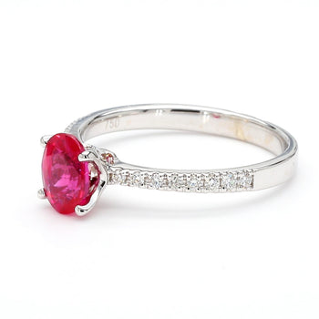 GIA 1.25 Carat Burma Ruby & Pave Diamond 18K White Gold Ring – Assay Jewelers