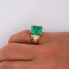 GIA 8.64 Ct Colombian Emerald & Diamond Men's Ring 18K Gold