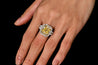 GIA Cert. 10.20 Carat Radiant Fancy Intense Yellow & Half Moon Cut Diamond Ring