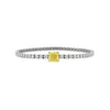GIA Cert. 2.65 Carat Yellow Diamond Center 18K Tennis Bracelet