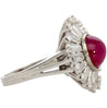 GIA Cert. 7.40 Carat Purplish Red Star Ruby & Diamond Art Deco Ballerina Ring