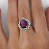 GIA Cert. 9.72 Carat No Heat Star Ruby & Diamond Platinum Cocktail Ring