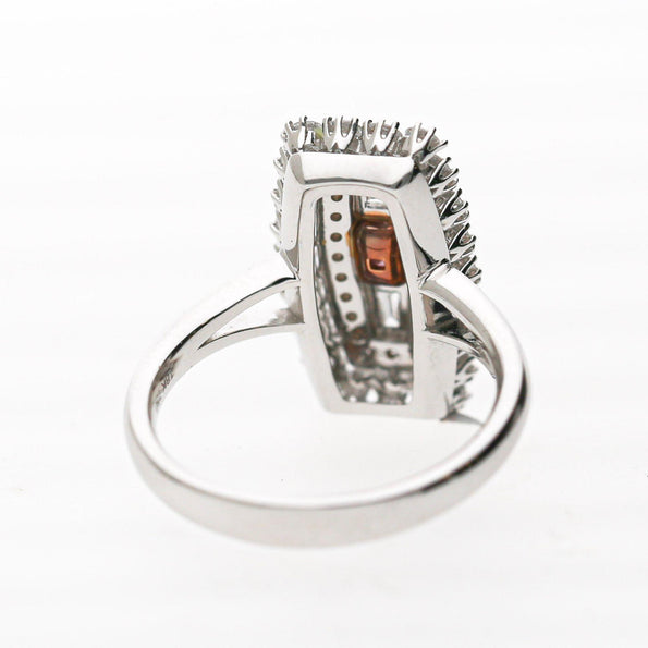 GIA Certified 0.30 Carat Fancy Deep Pink Diamond 18K White Gold Halo Ring