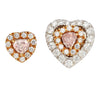 GIA Certified 0.45 Carat Heart Pink Diamond Platinum 18K Rose Gold Stud Earrings