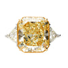 GIA Certified 13.03 Carat Flawless Radiant Fancy Yellow Diamond Ring