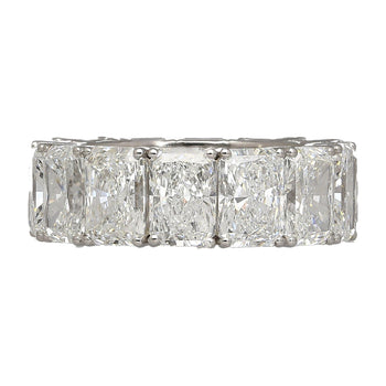 GIA Certified 15.01 Carat Radiant Cut Lab Diamond 18K White Gold Eternity Band – Assay Jewelers