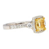 GIA Certified 1.24 Carat Radiant Cut Yellow (Y-Z) Diamond Engagement Ring in 18K White Gold