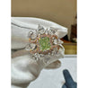 GIA Certified 1.39 Carat Radiant Cut Fancy Intense Yellowish Green Diamond Ring